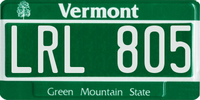 VT license plate LRL805