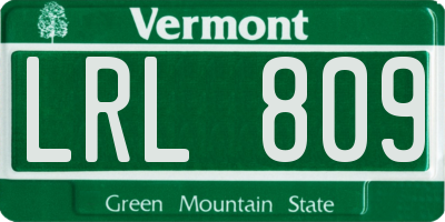 VT license plate LRL809