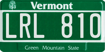 VT license plate LRL810