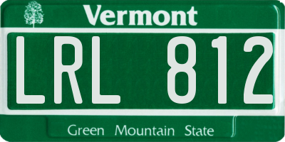 VT license plate LRL812