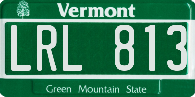 VT license plate LRL813