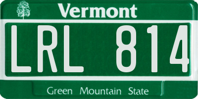 VT license plate LRL814
