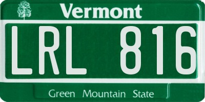 VT license plate LRL816