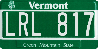 VT license plate LRL817