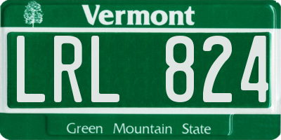 VT license plate LRL824