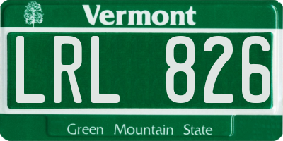 VT license plate LRL826