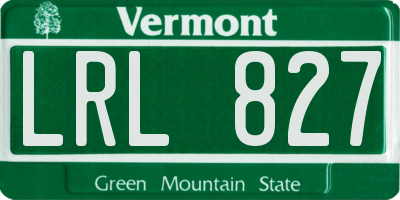 VT license plate LRL827
