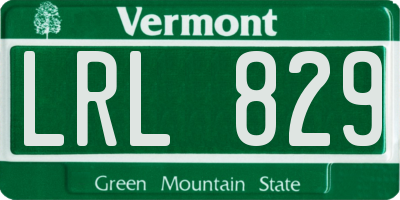 VT license plate LRL829