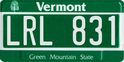 VT license plate LRL831
