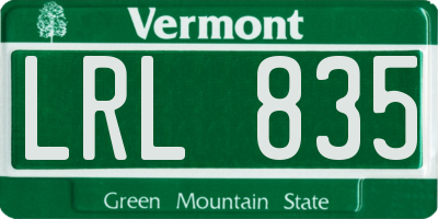 VT license plate LRL835