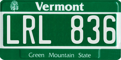 VT license plate LRL836