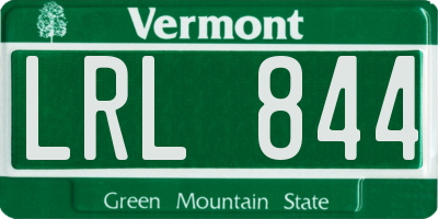 VT license plate LRL844