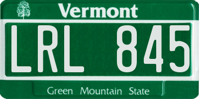 VT license plate LRL845
