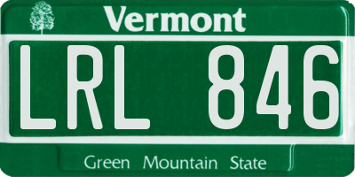 VT license plate LRL846
