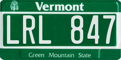 VT license plate LRL847
