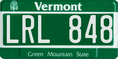 VT license plate LRL848
