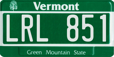 VT license plate LRL851