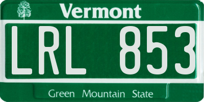 VT license plate LRL853