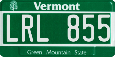 VT license plate LRL855