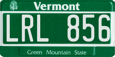 VT license plate LRL856