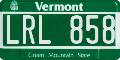 VT license plate LRL858