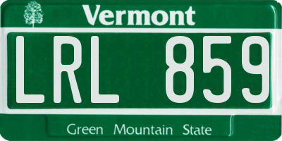 VT license plate LRL859