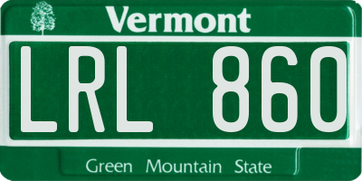 VT license plate LRL860