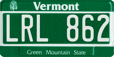 VT license plate LRL862