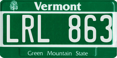 VT license plate LRL863