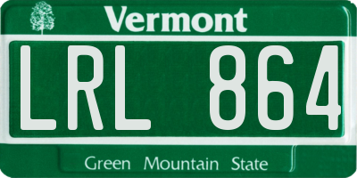 VT license plate LRL864