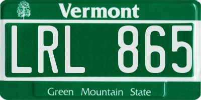VT license plate LRL865