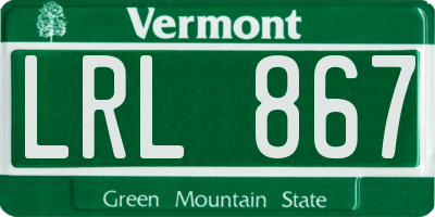VT license plate LRL867