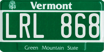VT license plate LRL868