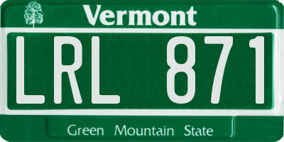 VT license plate LRL871