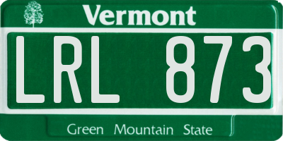 VT license plate LRL873