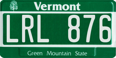 VT license plate LRL876