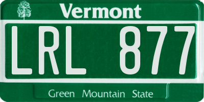 VT license plate LRL877