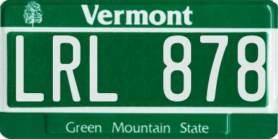 VT license plate LRL878