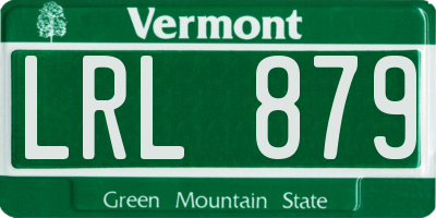 VT license plate LRL879