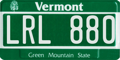 VT license plate LRL880