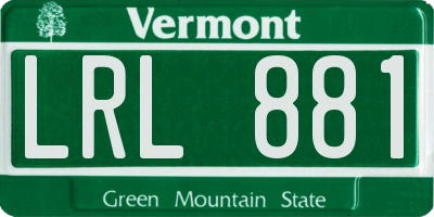 VT license plate LRL881