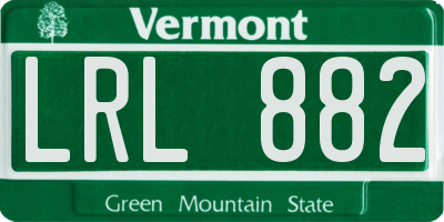 VT license plate LRL882