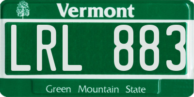 VT license plate LRL883