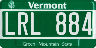 VT license plate LRL884