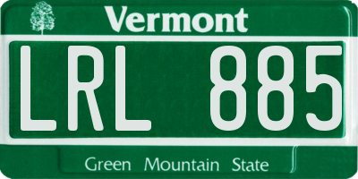 VT license plate LRL885