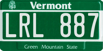 VT license plate LRL887