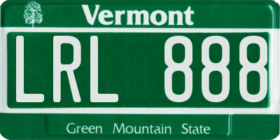 VT license plate LRL888