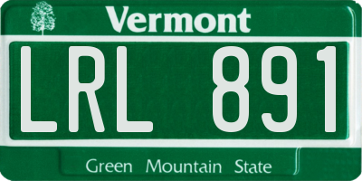 VT license plate LRL891