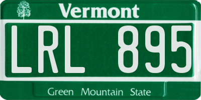 VT license plate LRL895
