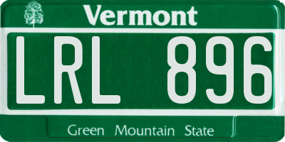 VT license plate LRL896